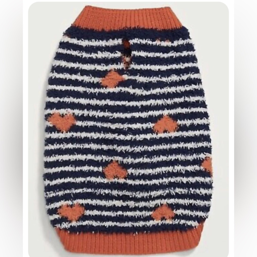 New Old Navy Heart Stripe Sweater Size Large - Picture 3 of 6